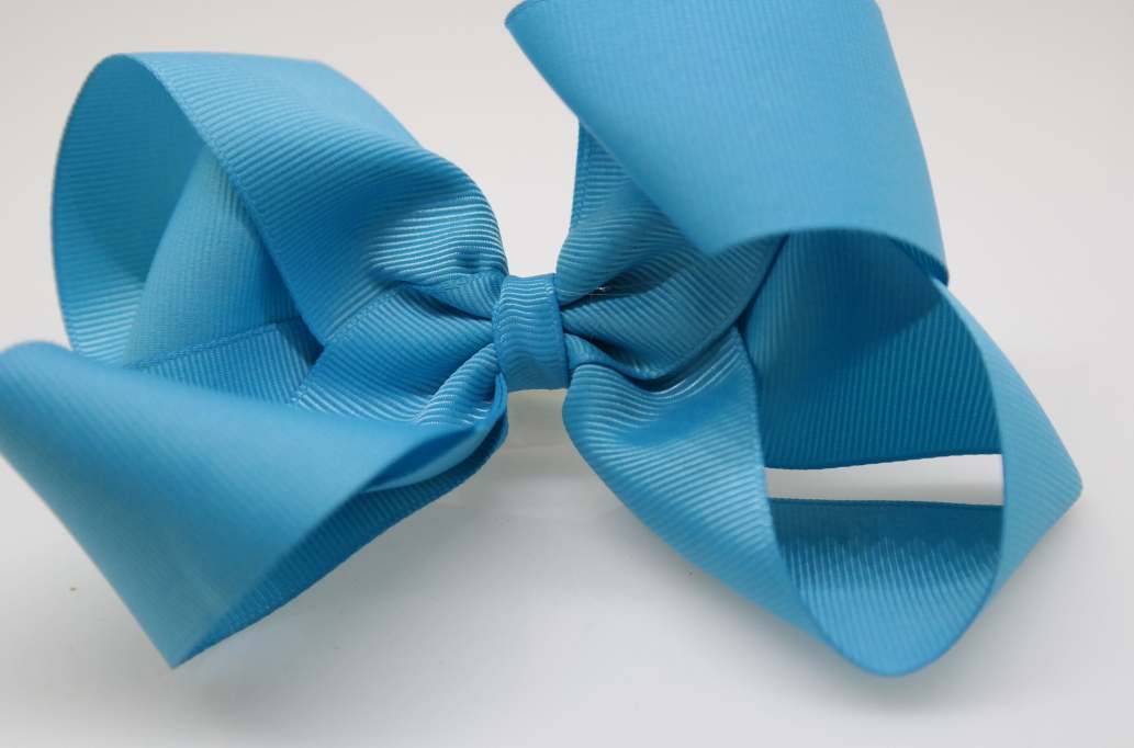 Flat loopy flower hair bow Color: Turquoise